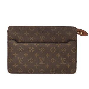 Louis Vuitton Monogram Pochette Homme Clutch Brown Leather